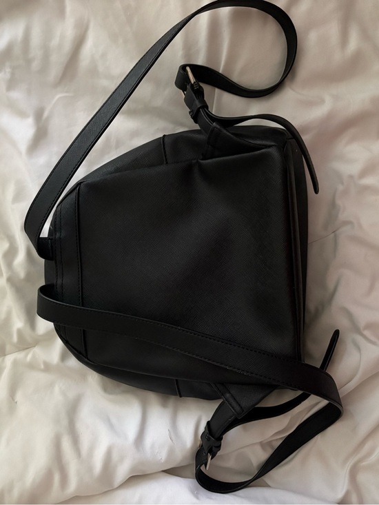GUESS Black Mini Saffiano Backpack with Gold Hardware